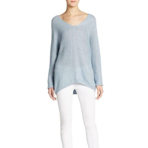 Vince Sweaters - Vince Open Knit V Neck Linen Sweater S